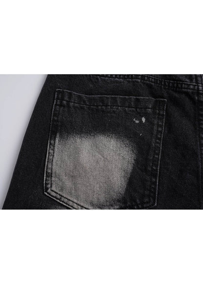 Distressed Patch Embroidery Jeans - Rick Circus