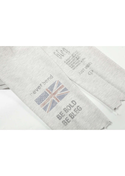 Distressed Printed Long Sleeve Waffle T-Shirt - Rick Circus