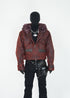 Distressed Red Hooded Puffer Jacket - Rick Circus