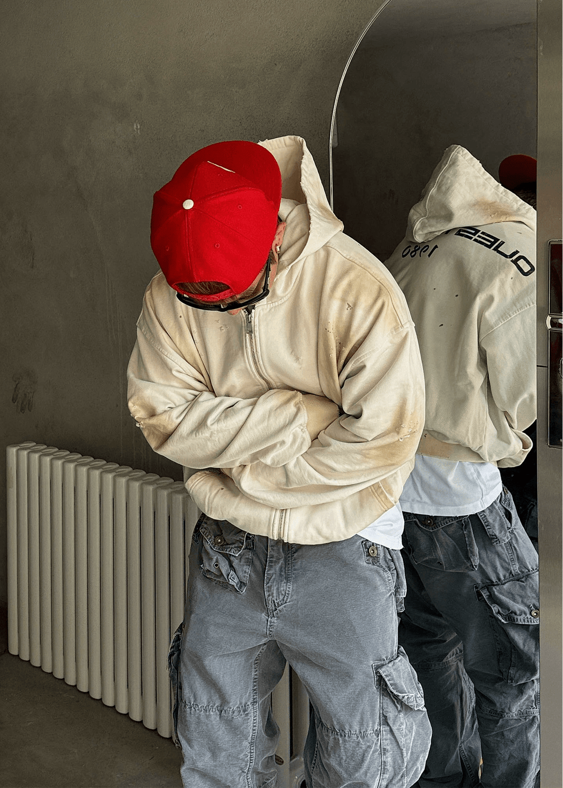 Distressed Splatter Print Zip Hoodie - Rick Circus