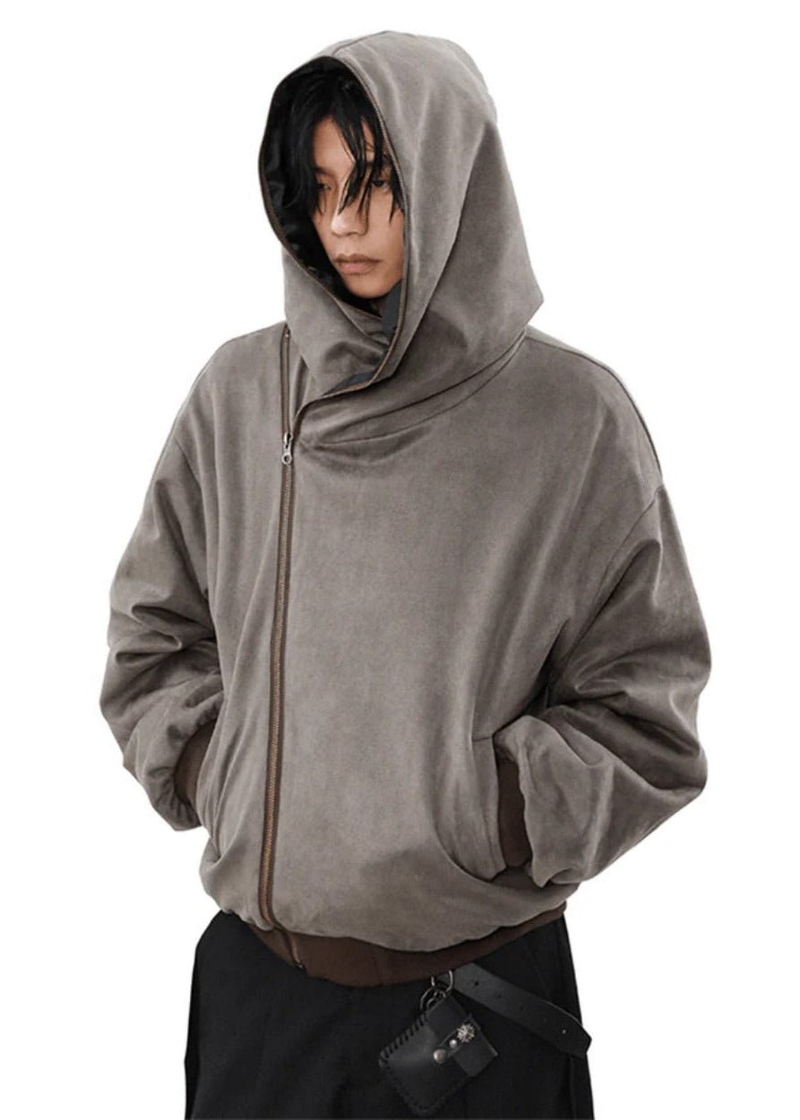 Distressed Suede Hoodie Jacket - Rick Circus