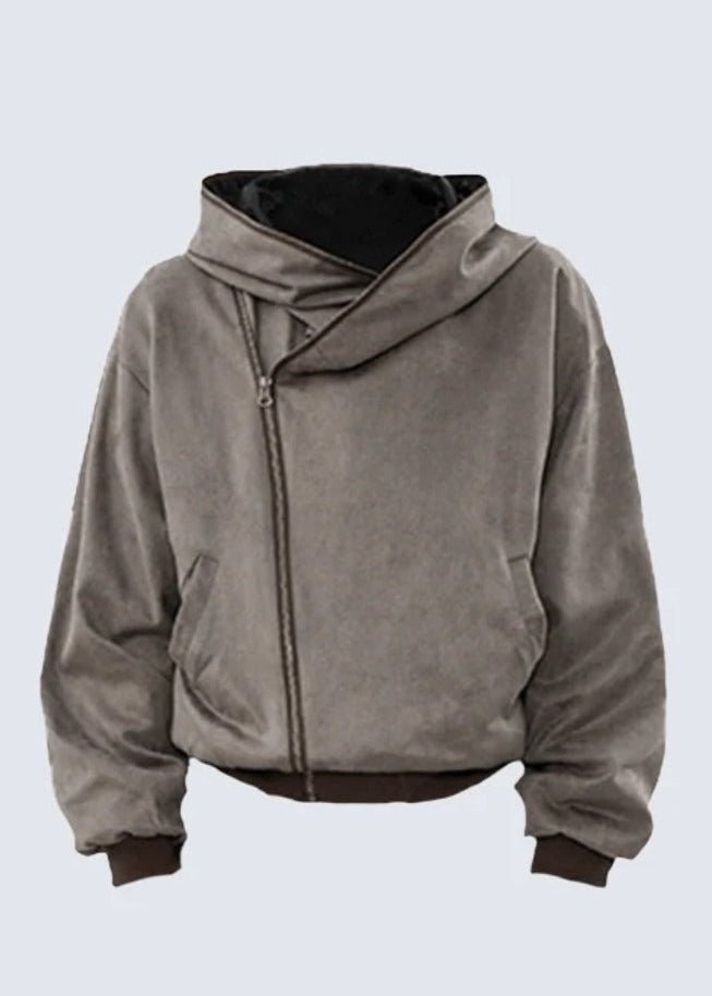 Distressed Suede Hoodie Jacket - Rick Circus