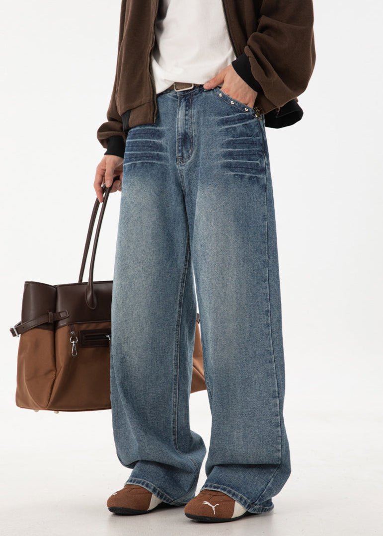Distressed Vintage Loose Straight - Leg Jeans - Rick Circus