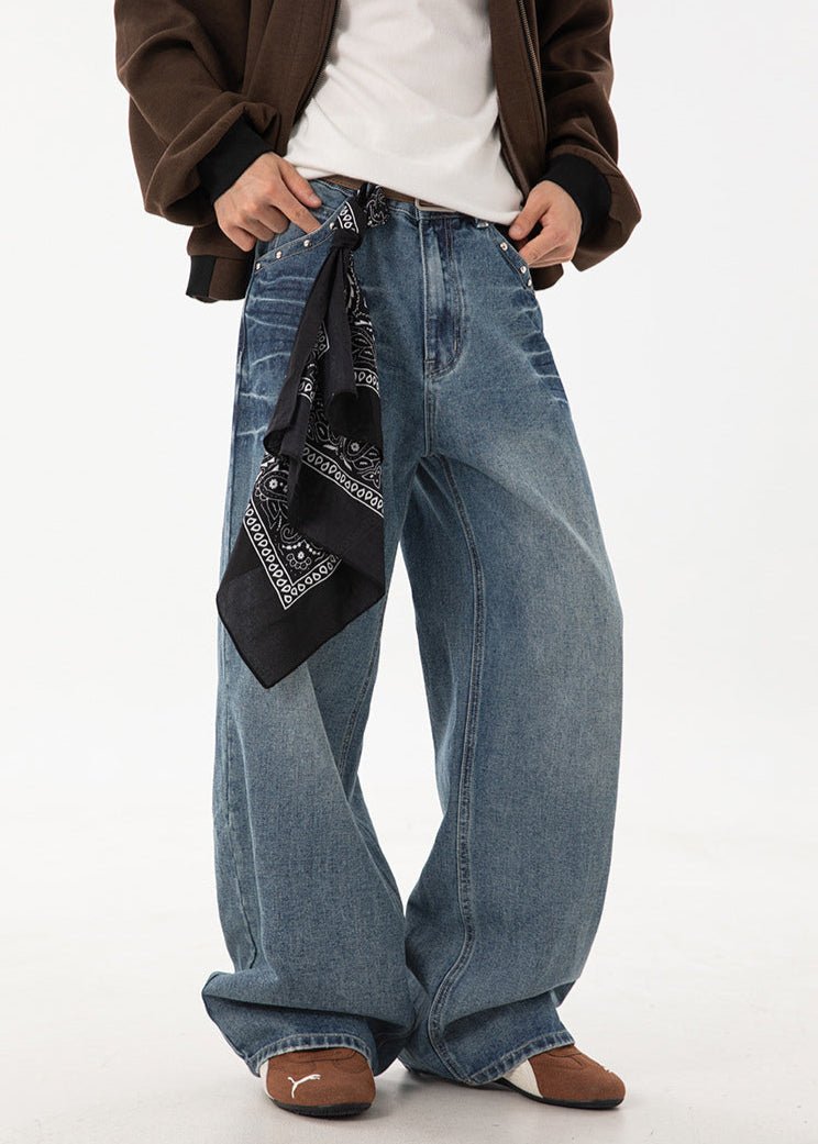 Distressed Vintage Loose Straight - Leg Jeans - Rick Circus