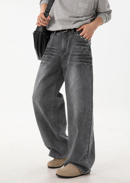 Distressed Vintage Loose Straight - Leg Jeans - Rick Circus