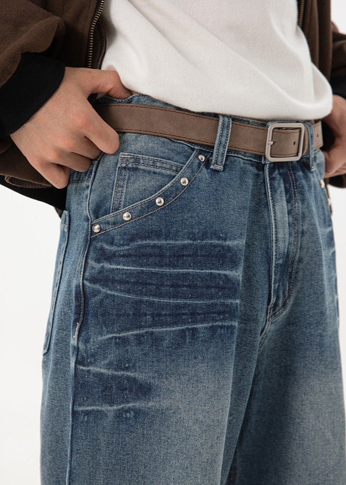 Distressed Vintage Loose Straight - Leg Jeans - Rick Circus