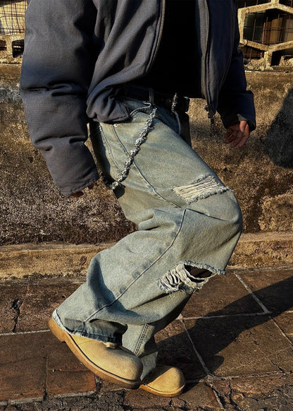 Distressed Vintage Washed Jeans - Rick Circus