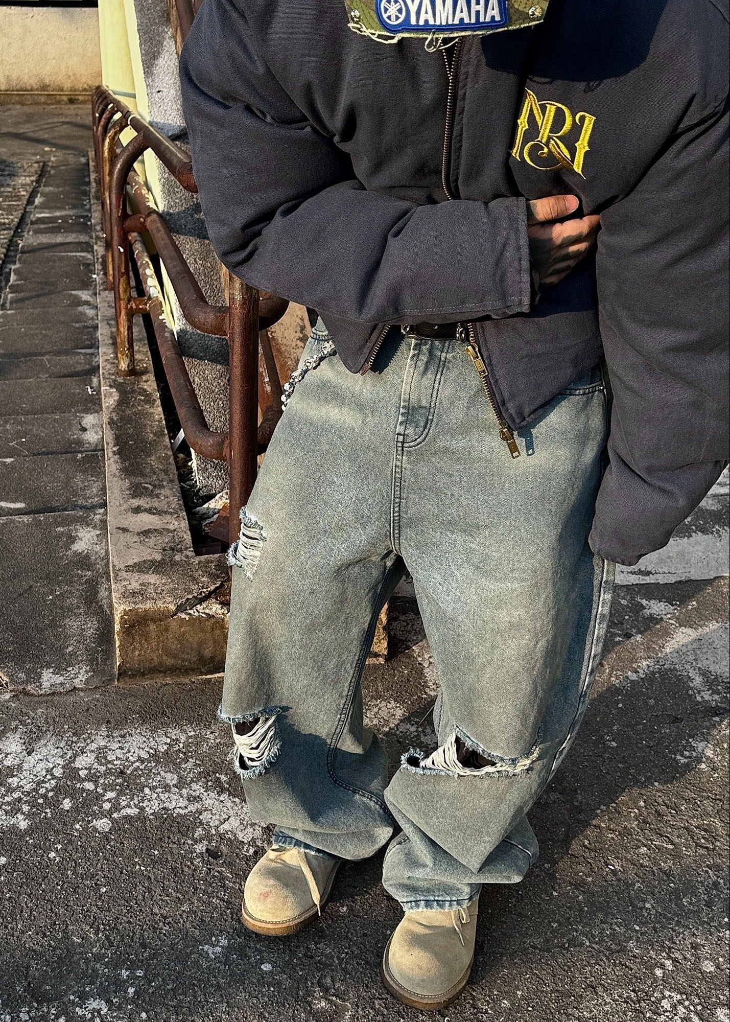 Distressed Vintage Washed Jeans - Rick Circus