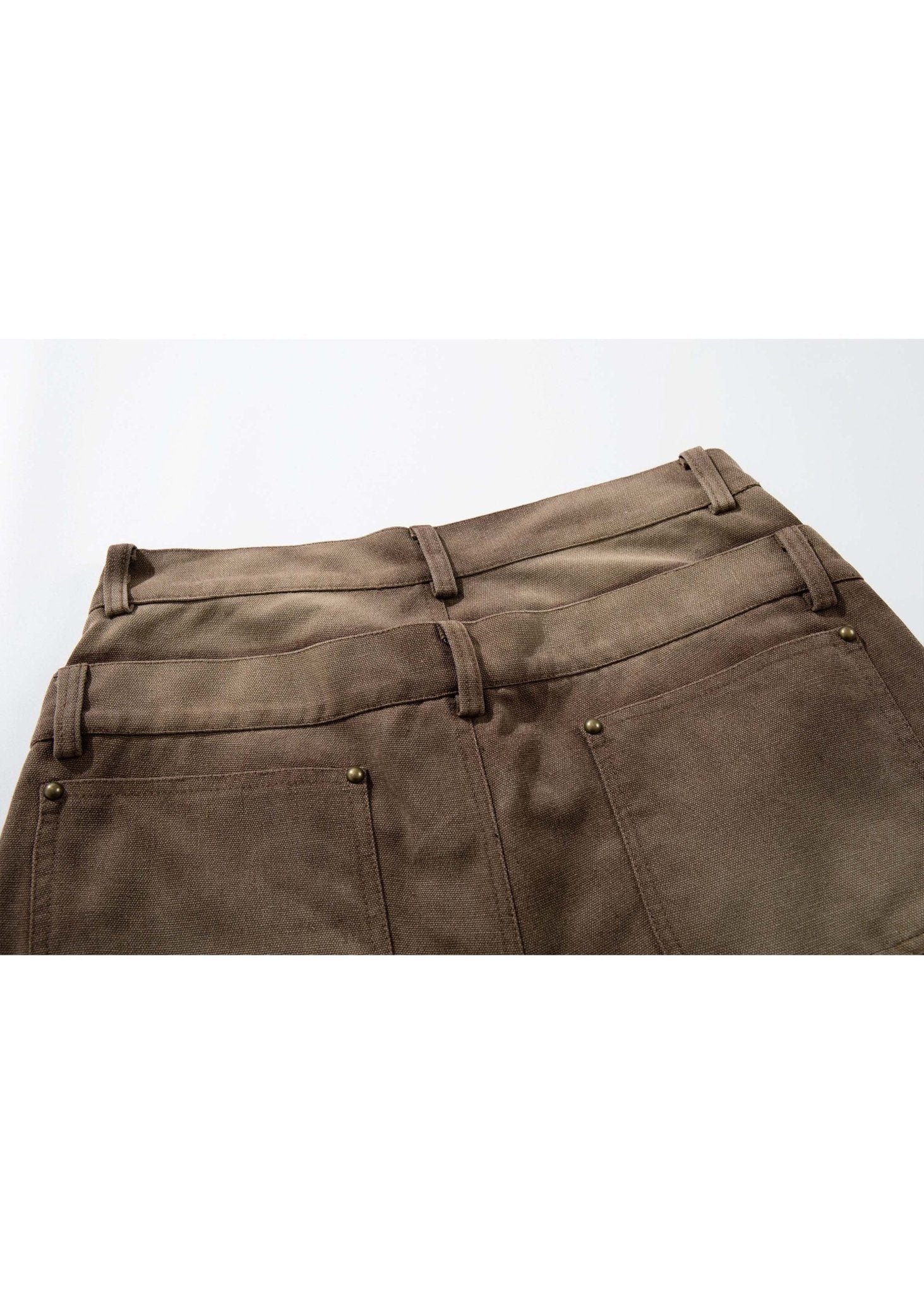 Distressed Washed Rivet Wide Leg Jeans - Rick Circus