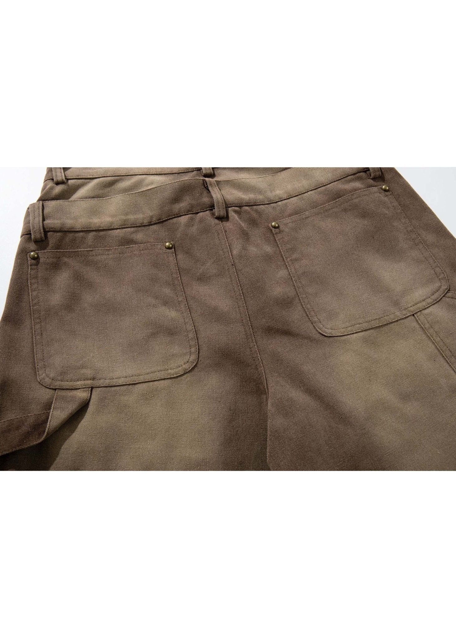 Distressed Washed Rivet Wide Leg Jeans - Rick Circus