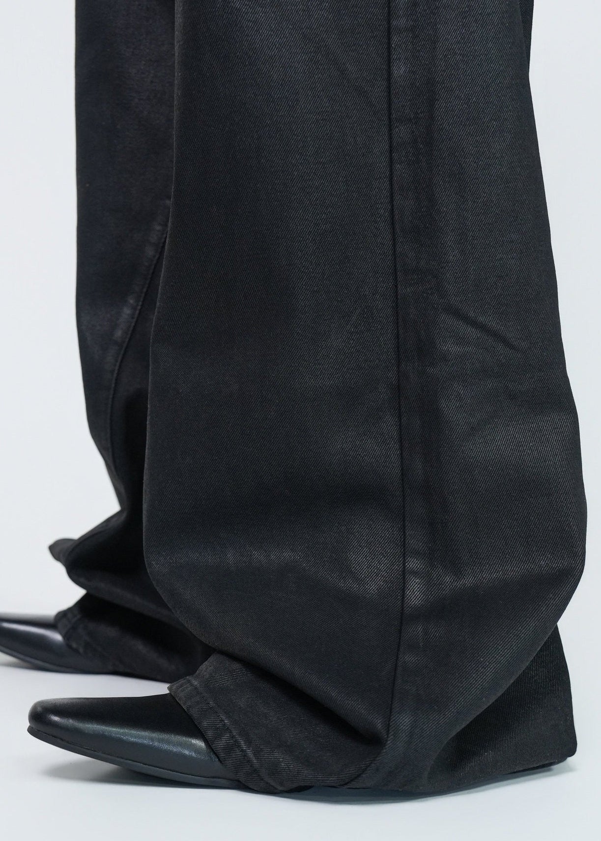Distressed Waxed Wide Leg Pants - Rick Circus