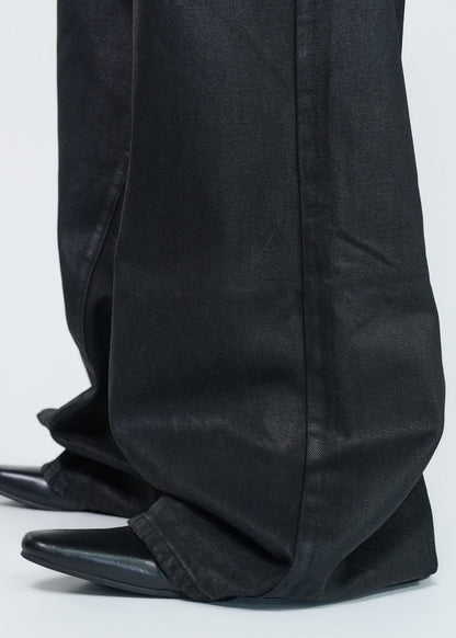 Distressed Waxed Wide Leg Pants - Rick Circus