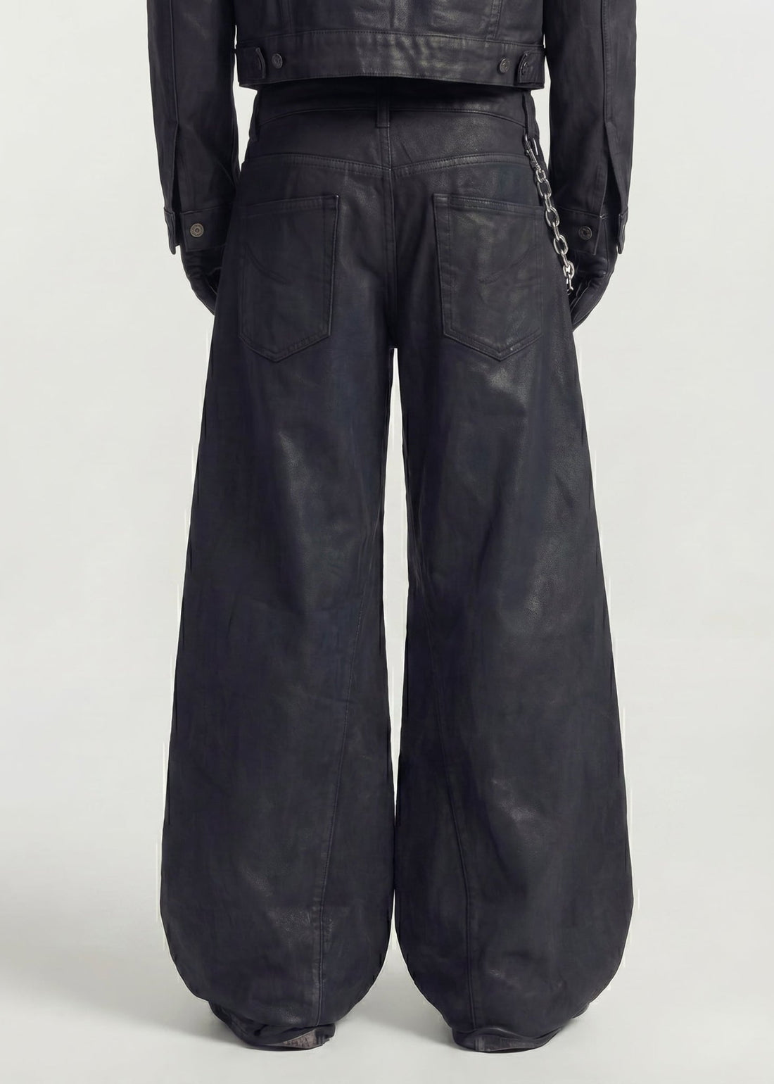 Distressed Waxed Wide Leg Pants - Rick Circus