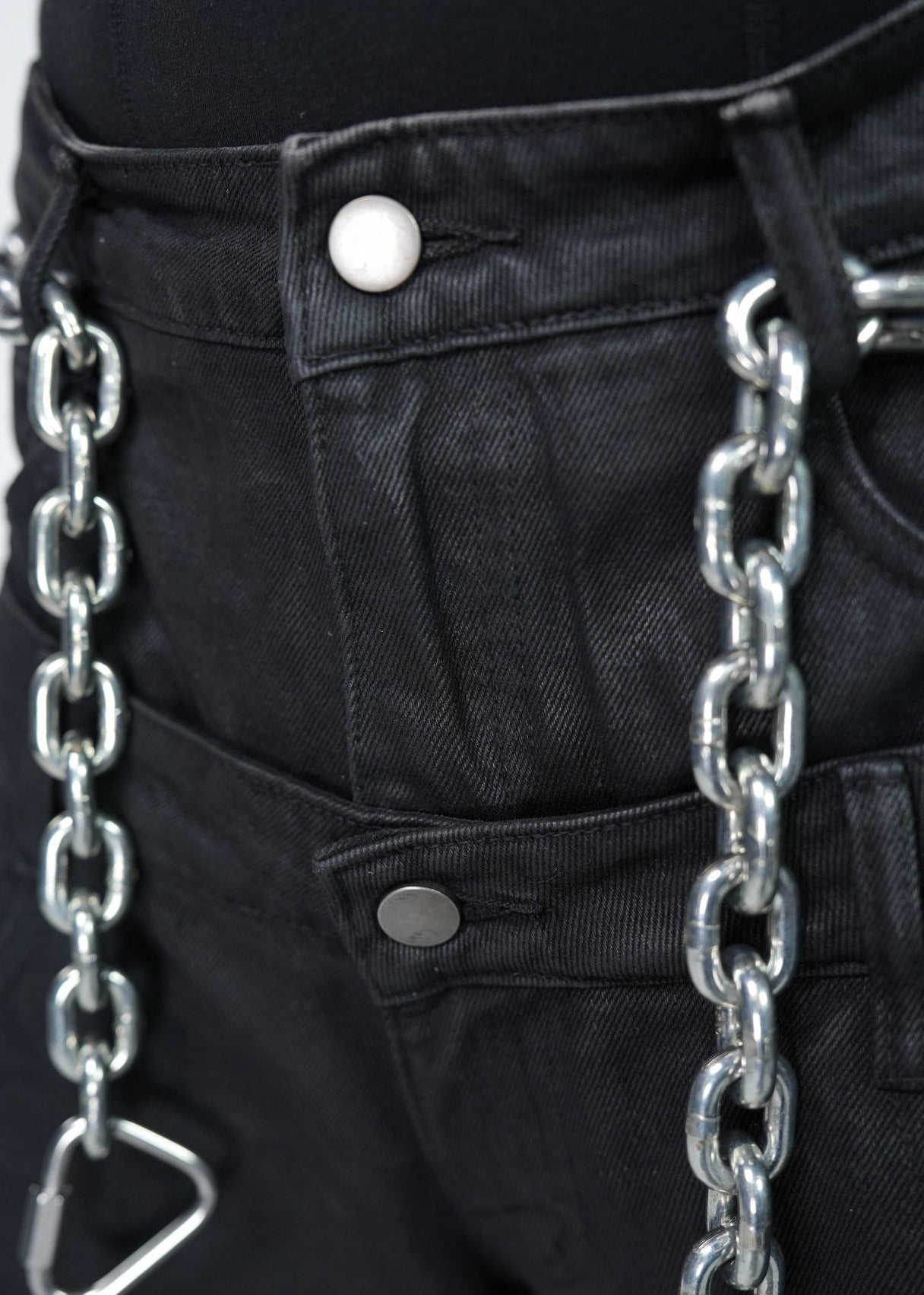 Distressed Waxed Wide Leg Pants - Rick Circus