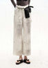Distressed White Loose Fit Straight Leg Work Pants - Rick Circus