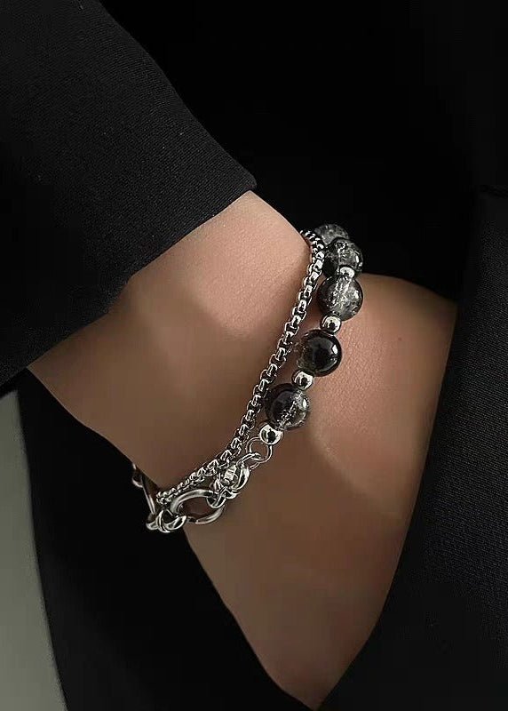 Double Layer Stainless Steel Crackle Beads Bracelet - Rick Circus