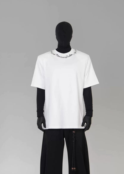 Embroidered Gothic Lettering Tee - Rick Circus