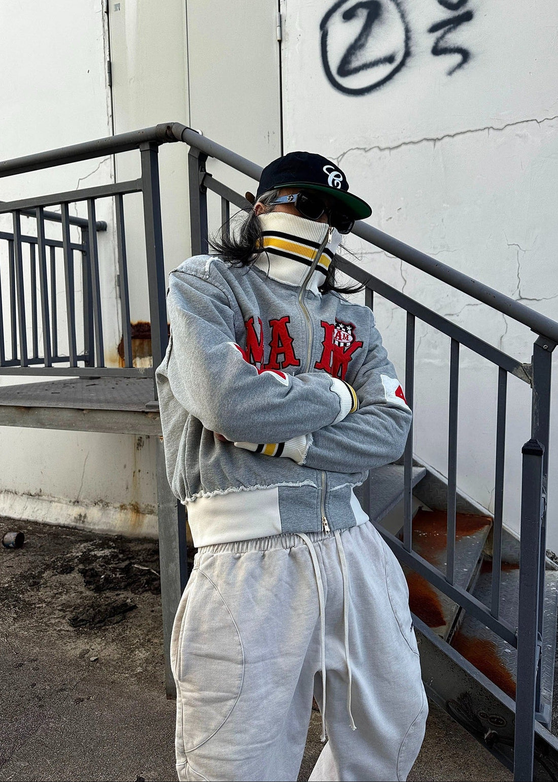 Embroidered Half - Turtleneck Zip Sweatshirt - Rick Circus