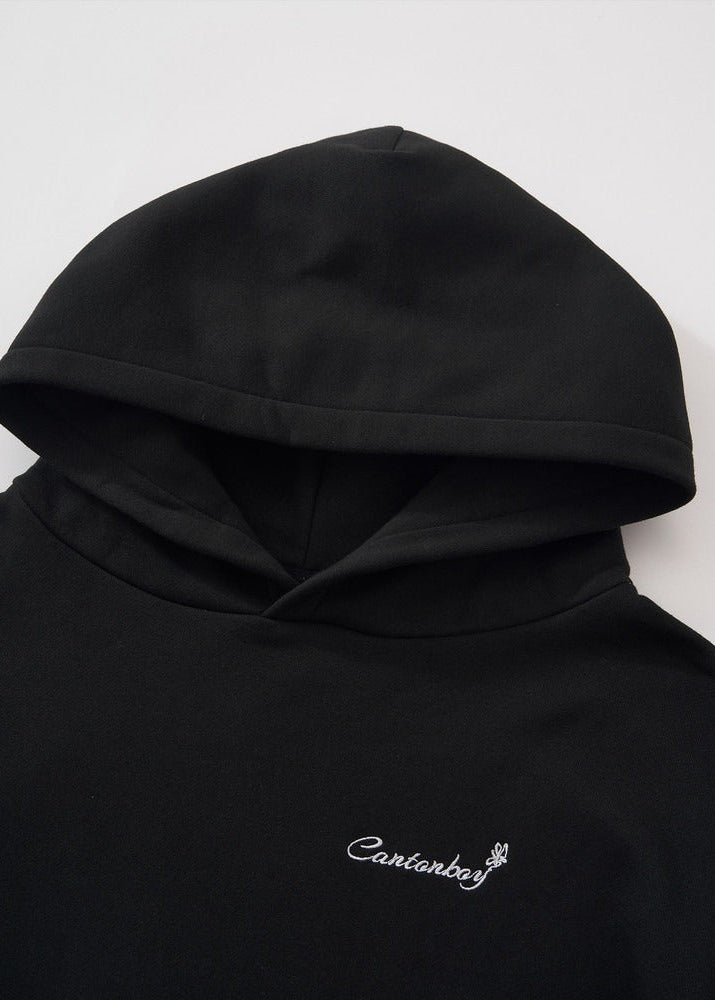 Embroidered Script Logo Cropped Hoodie - Rick Circus