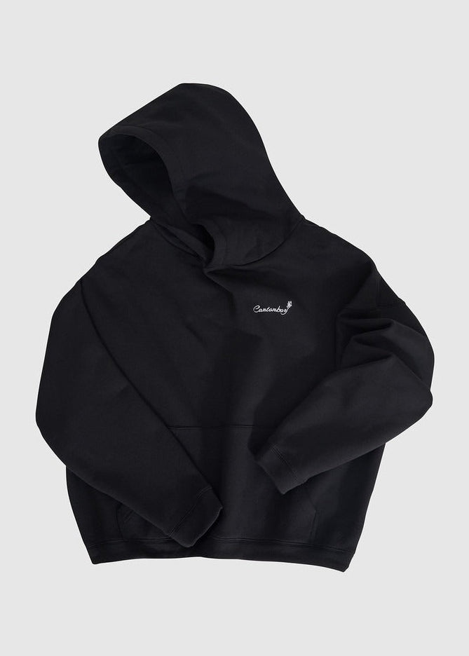 Embroidered Script Logo Cropped Hoodie - Rick Circus