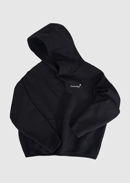 Embroidered Script Logo Cropped Hoodie - Rick Circus