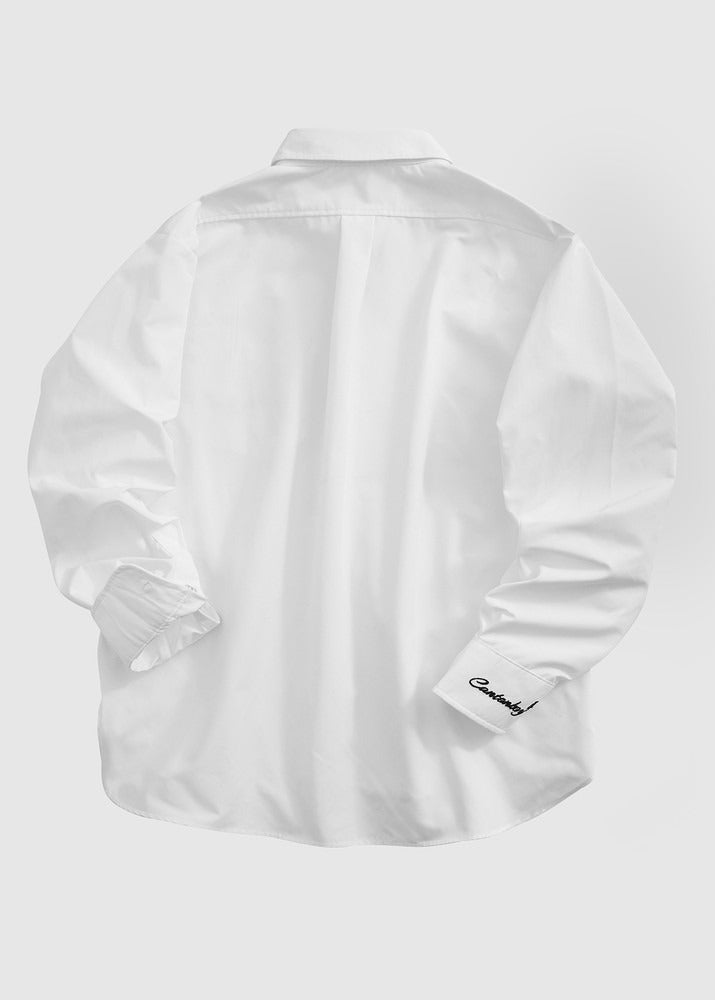 Embroidered White Long Sleeve Shirt - Rick Circus