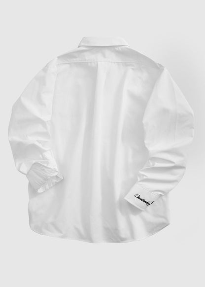 Embroidered White Long Sleeve Shirt - Rick Circus
