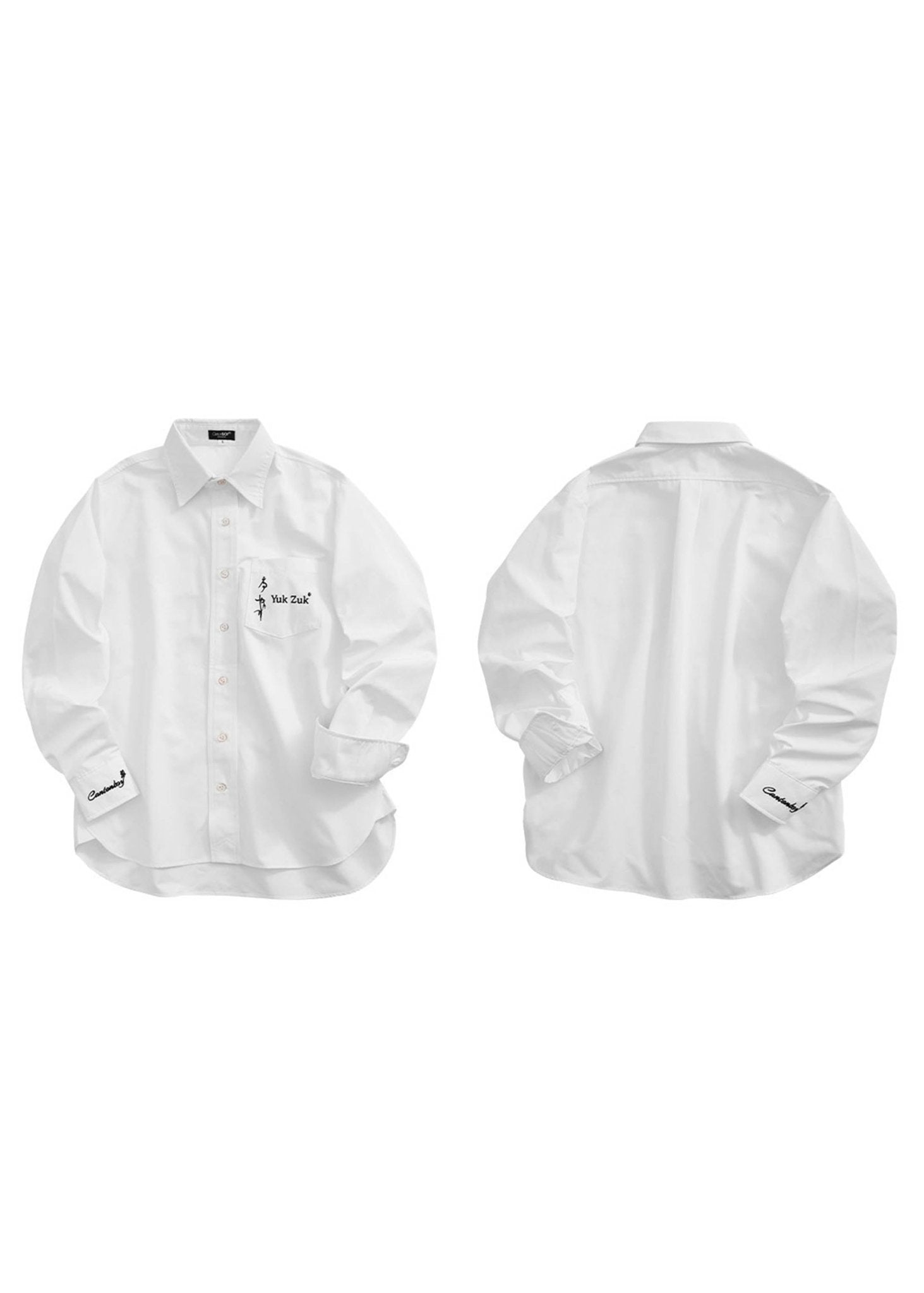Embroidered White Long Sleeve Shirt - Rick Circus