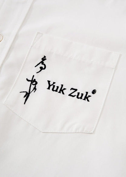 Embroidered White Long Sleeve Shirt - Rick Circus