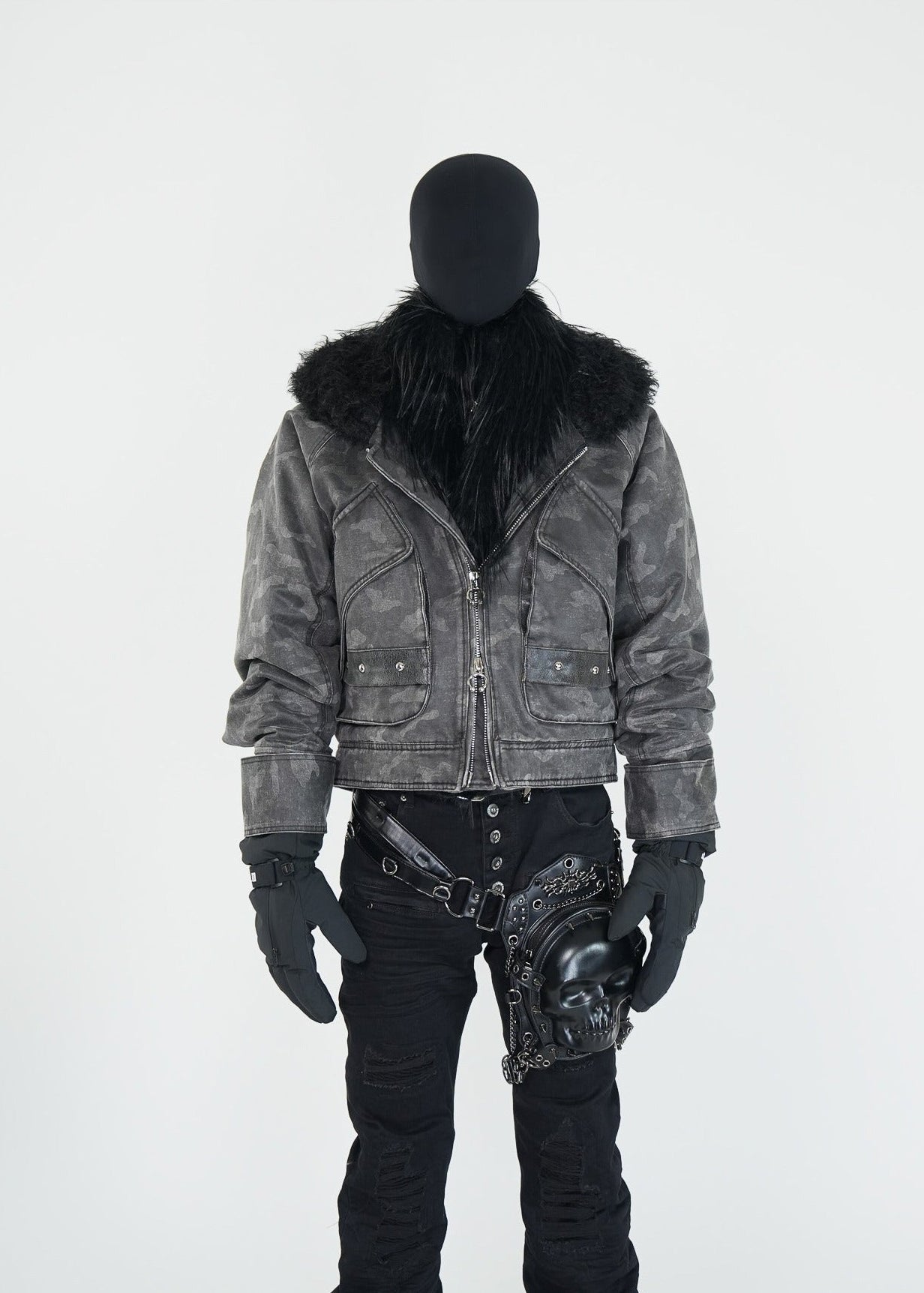 Faux Fur Collar Padded Jacket - Rick Circus