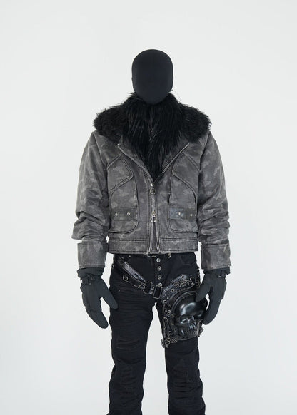 Faux Fur Collar Padded Jacket - Rick Circus