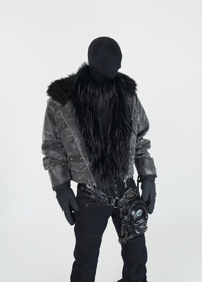 Faux Fur Collar Padded Jacket - Rick Circus