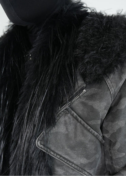 Faux Fur Collar Padded Jacket - Rick Circus