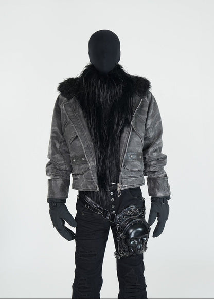 Faux Fur Collar Padded Jacket - Rick Circus
