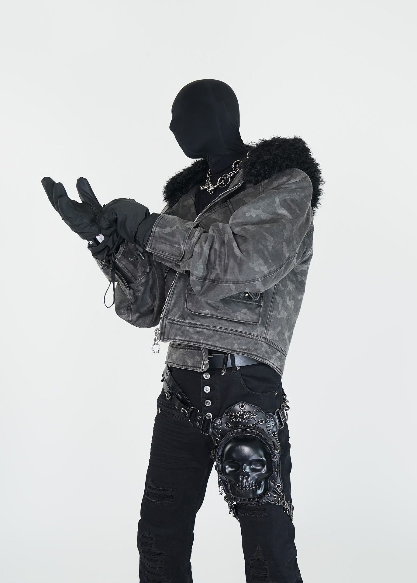 Faux Fur Collar Padded Jacket - Rick Circus