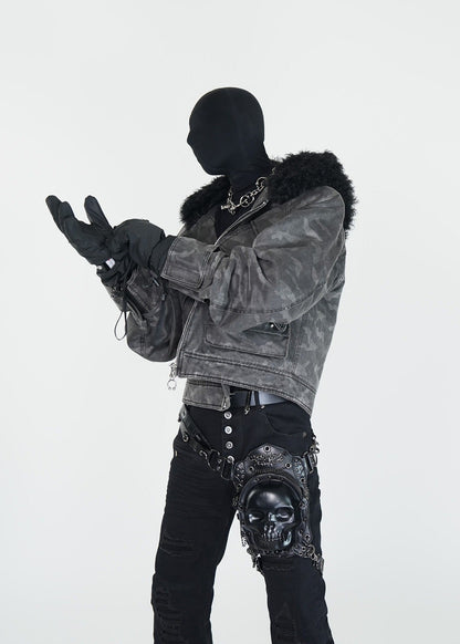 Faux Fur Collar Padded Jacket - Rick Circus