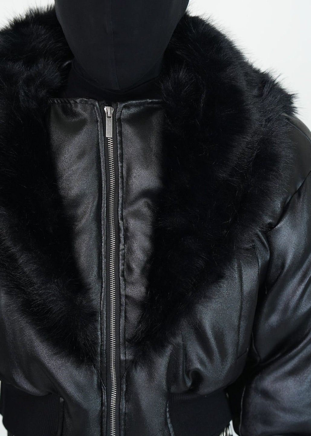 Faux Fur Collar PU Puffer Jacket - Rick Circus