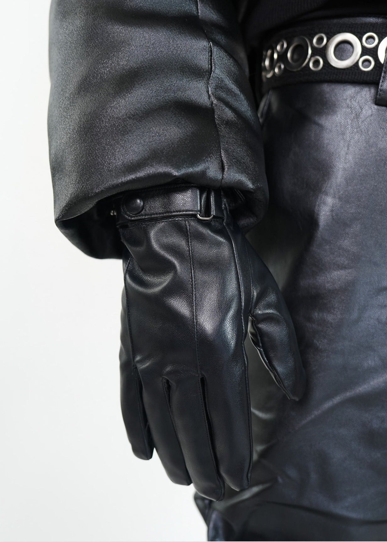 Faux Fur Collar PU Puffer Jacket - Rick Circus