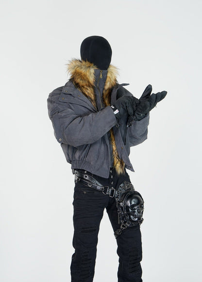 Faux Fur High - Neck Puffer Jacket - Rick Circus