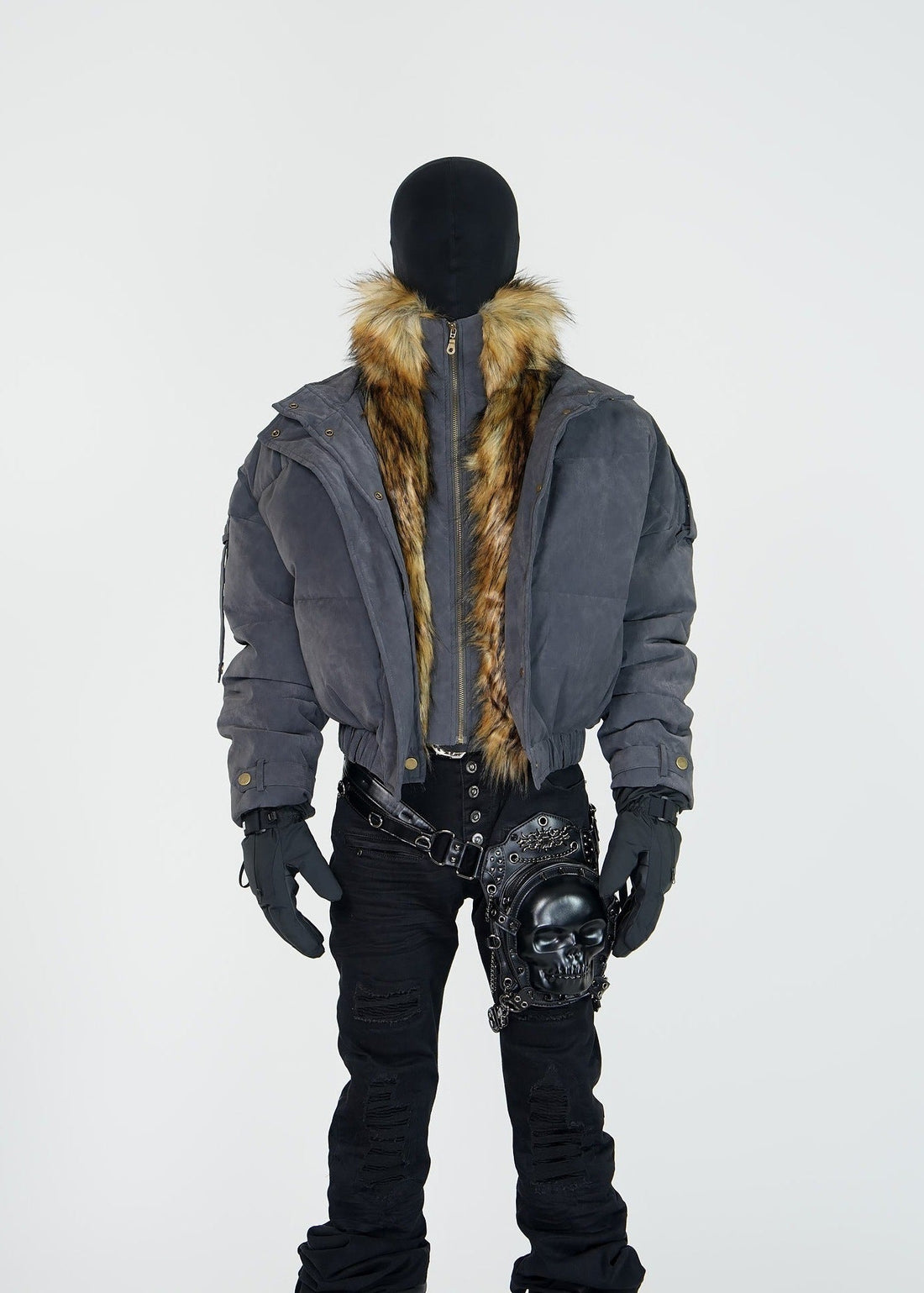 Faux Fur High - Neck Puffer Jacket - Rick Circus