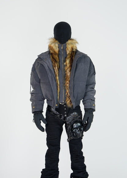 Faux Fur High - Neck Puffer Jacket - Rick Circus