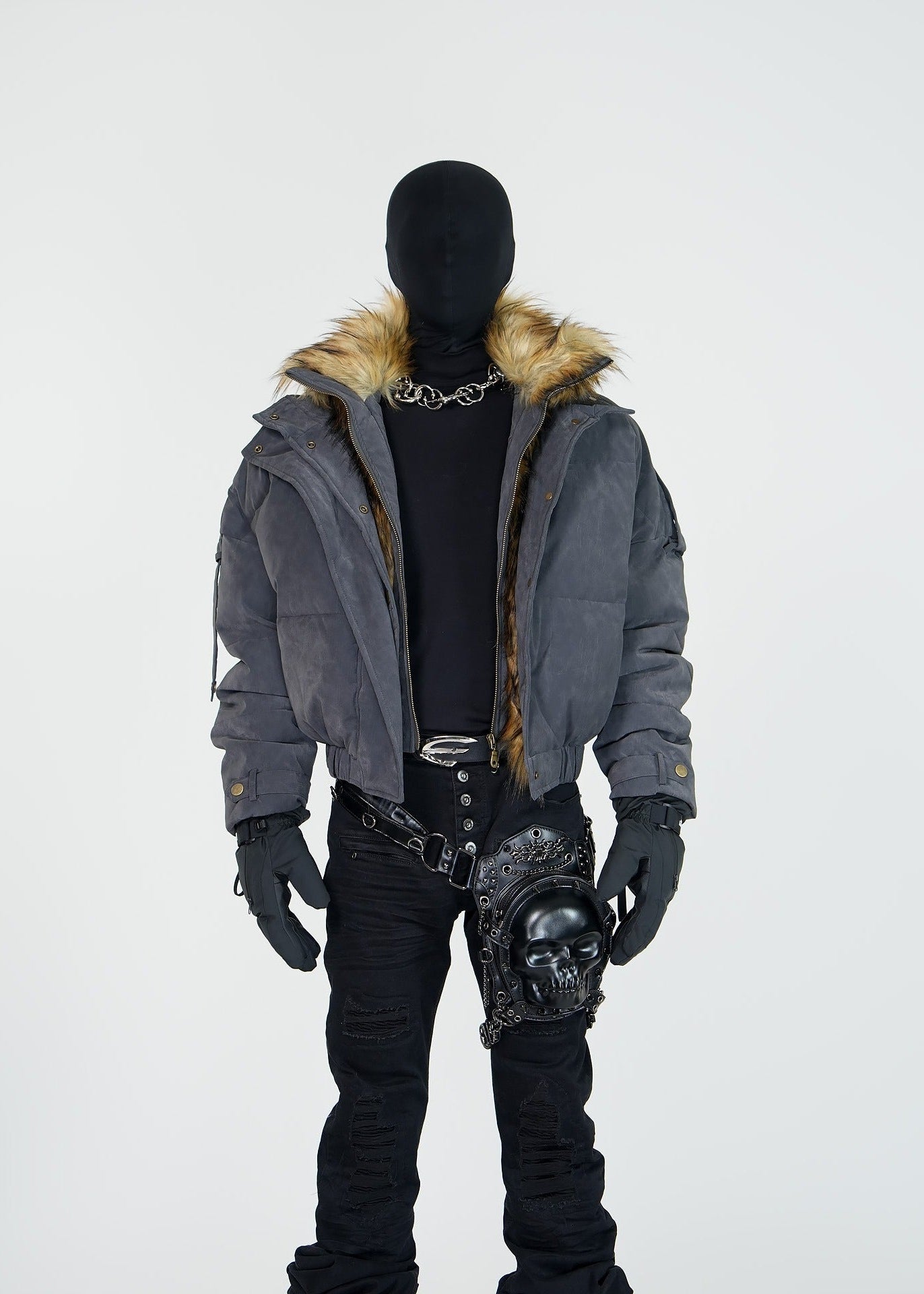 Faux Fur High - Neck Puffer Jacket - Rick Circus