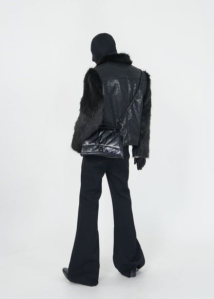 Faux Fur Panel PU Jacket - Rick Circus