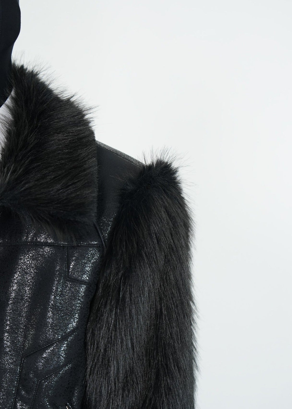 Faux Fur Panel PU Jacket - Rick Circus