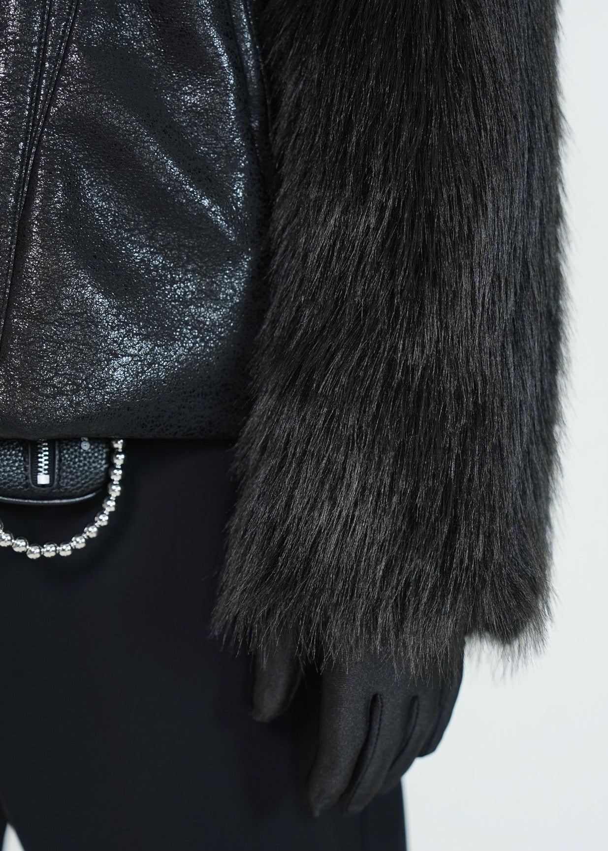 Faux Fur Panel PU Jacket - Rick Circus