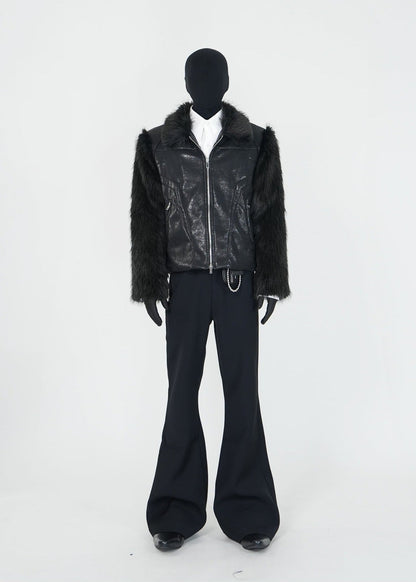 Faux Fur Panel PU Jacket - Rick Circus