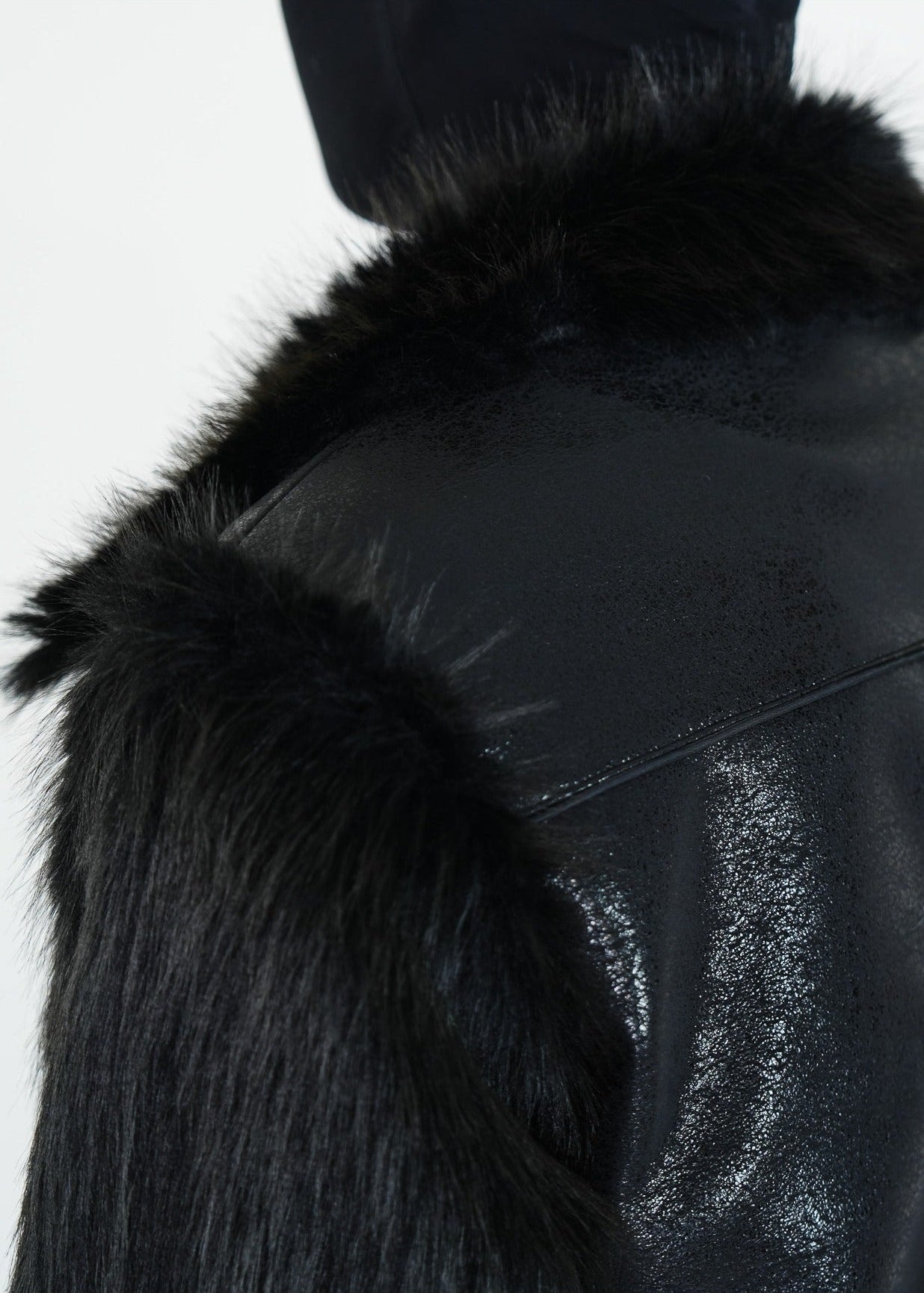 Faux Fur Panel PU Jacket - Rick Circus