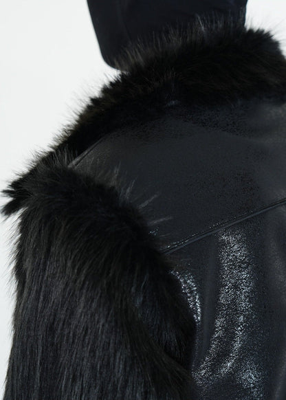 Faux Fur Panel PU Jacket - Rick Circus