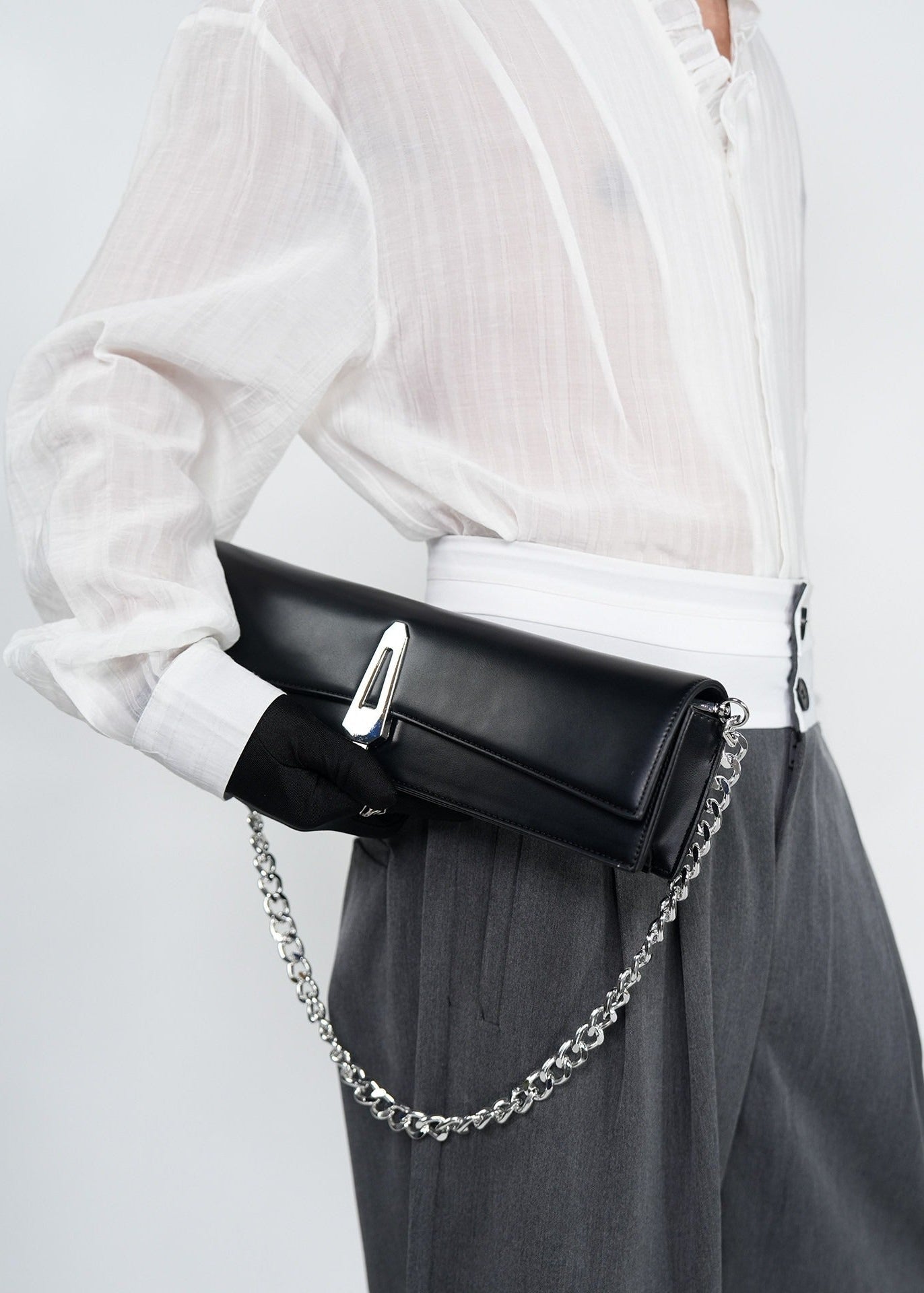 Faux Leather Baguette Bag - Rick Circus