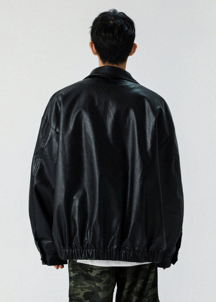 Faux Leather Zip - Up Jacket - Rick Circus